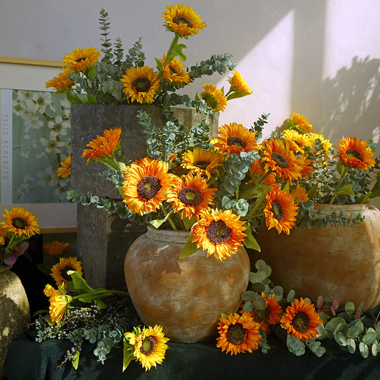 Single Head Sunflower Artificial Flower Dried Flower Living Room Decoration Sunflower