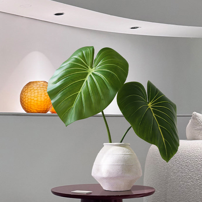 Artificial Green Plant Leaves Philodendron 6pcs - 29.5in