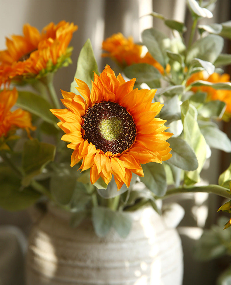Single Head Sunflower Artificial Flower Dried Flower Living Room Decoration Sunflower