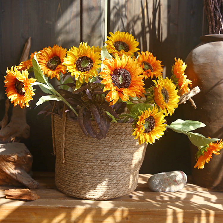 Single Head Sunflower Artificial Flower Dried Flower Living Room Decoration Sunflower