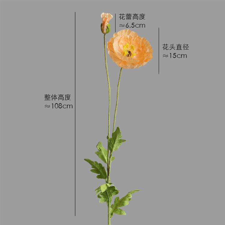 Two-Headed Poppy Artificial Flower Wedding Decoration Poppy Flower