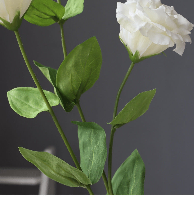 Light Luxury Simulation Single 3 Forks Moist Feeling Eustoma Fake Flowers