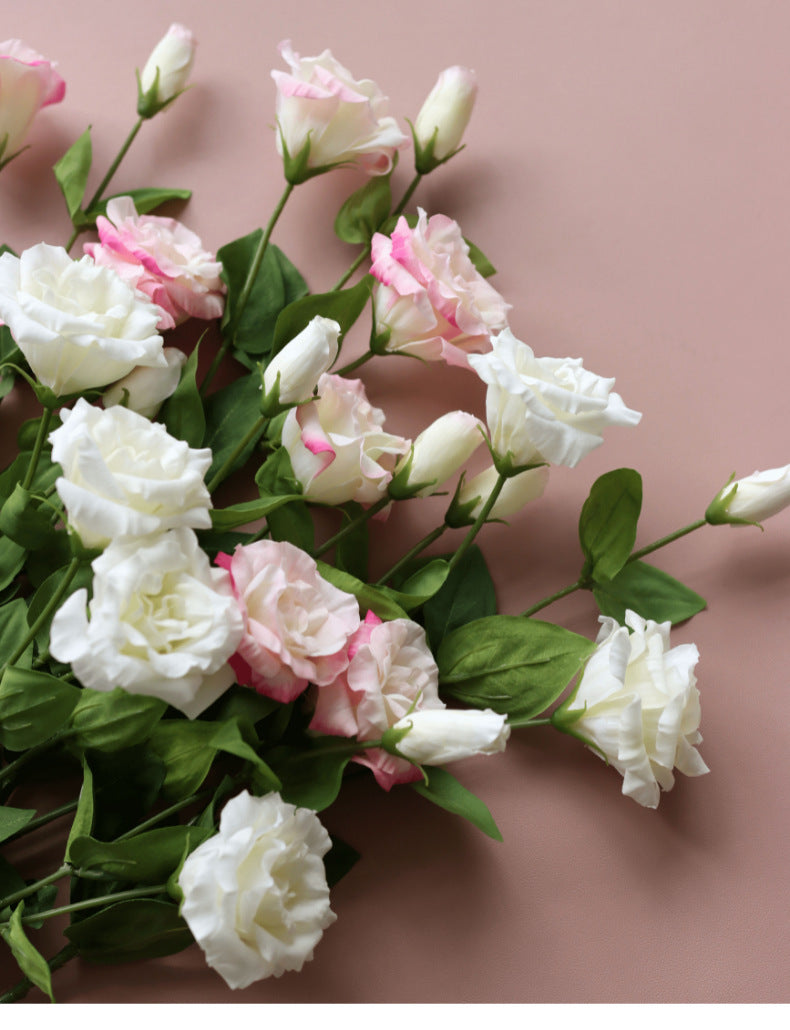 Light Luxury Simulation Single 3 Forks Moist Feeling Eustoma Fake Flowers