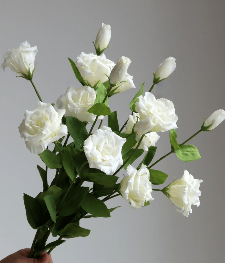 Light Luxury Simulation Single 3 Forks Moist Feeling Eustoma Fake Flowers