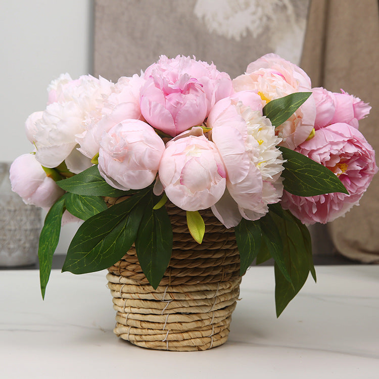 ins High-End Artificial Flowers Fake Flowers Six-Headed Peony Bouquet