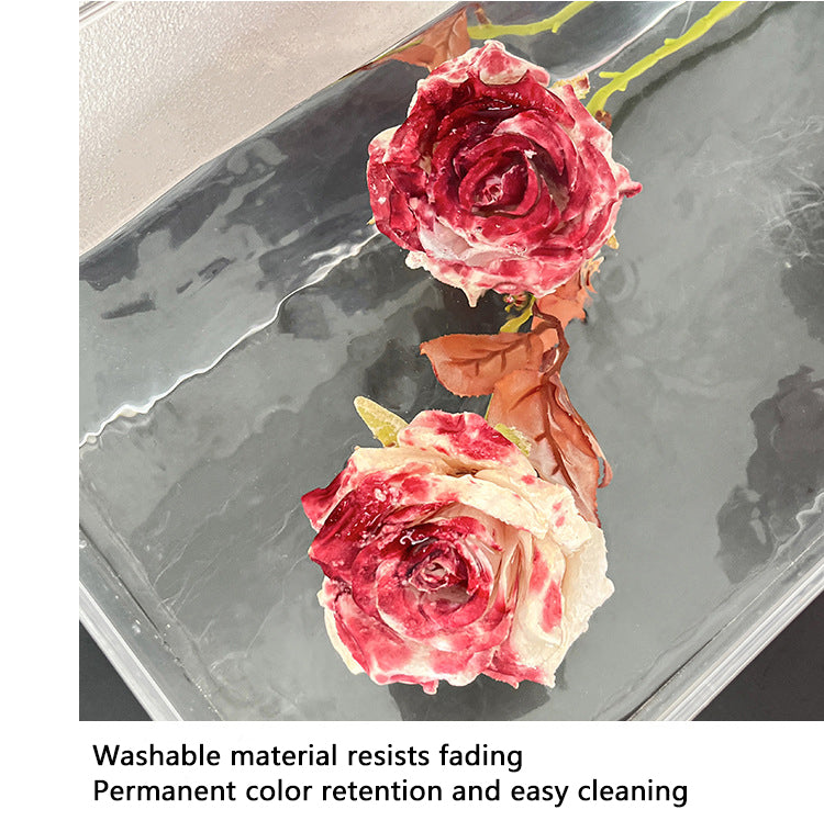 Vintage Melad Color Imitation Dry Ink Splatter 2-Head Rose Artificial Flower Bouquet