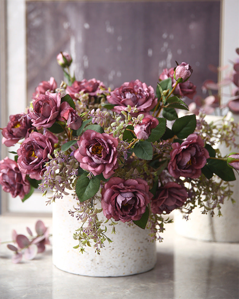 Vintage Autumn Peony Artificial Flower Home Decor Flower Arrangement
