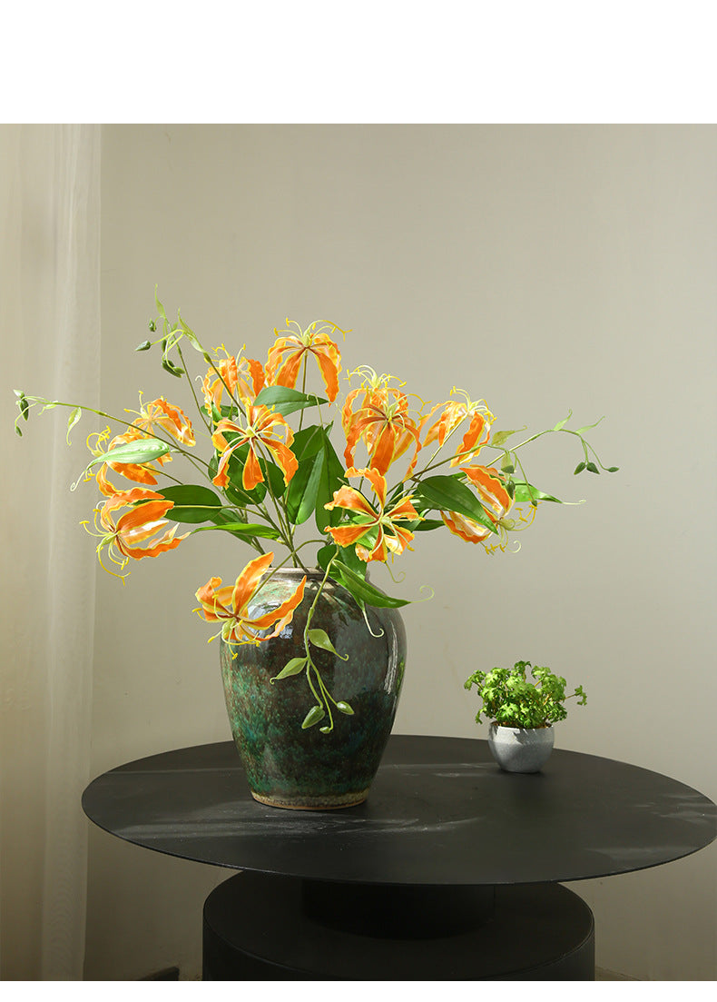 Artificial Flame Lily Flower Home Decoration Ornament Prop Modern Romantic Creative Ornament Fake Flower Floral Decoration