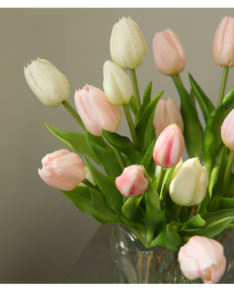 Artificial Flower Three-Headed Realistic Tulip