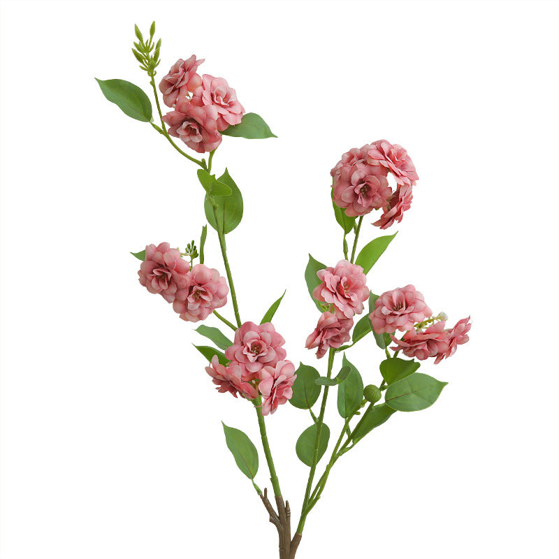 Artificial Flower Multi-Head Camellia Garden  Artificial Silk Flower Ornament Living Room Soft Decoration Ornament