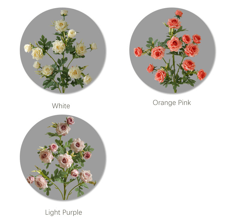 Multi-Head Wrinkled Fabric Rose 12pcs - 35.4in