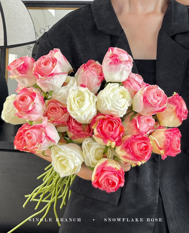 Imitation Dried Flower Baked Rose Artificial Flower Snow Rose
