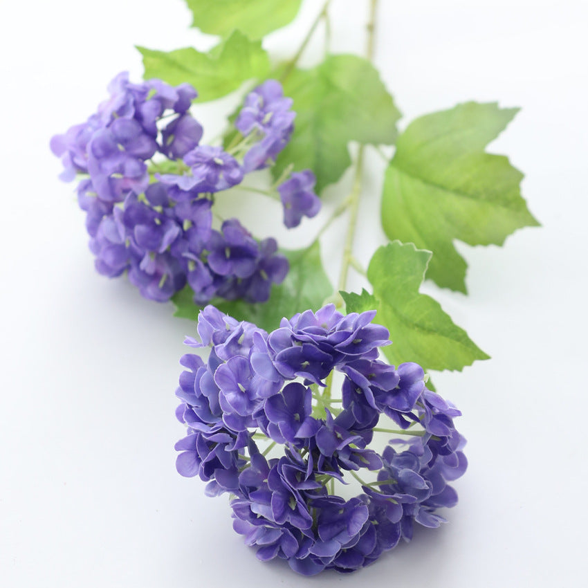 Artificial Flowers 3D Film Hydrangea 2-Head Snowball Flower