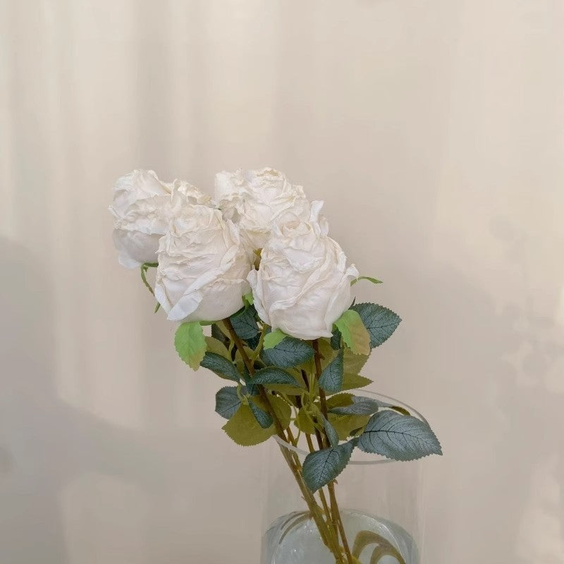 High-Quality Artificial Curled Edge Rose Forest Style Vintage Rose Home Decoration