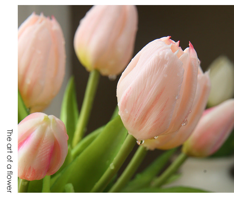 Artificial Flower Three-Headed Realistic Tulip