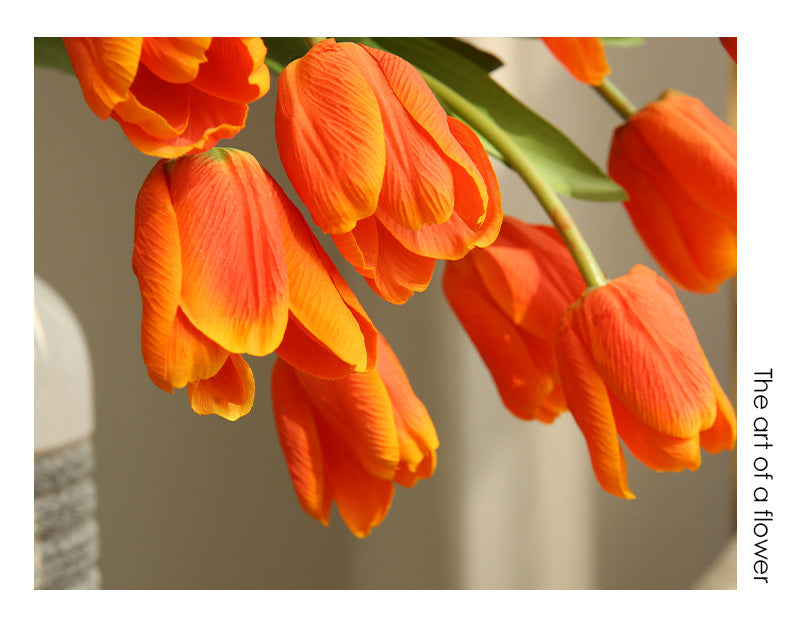 Artificial Flower Single Stem Realistic Tulip Home Decor  Artificial Flower Arrangement