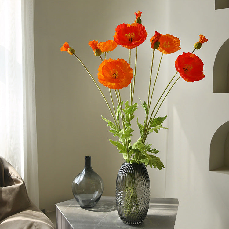 Two-Headed Poppy Artificial Flower Wedding Decoration Poppy Flower