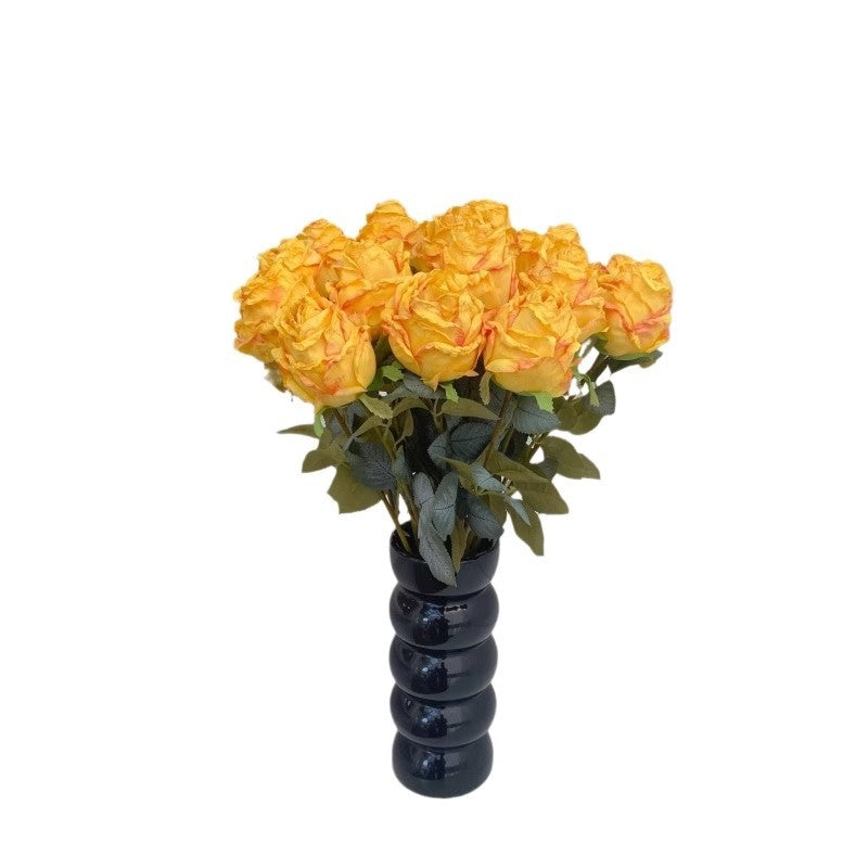 High-Quality Artificial Curled Edge Rose Forest Style Vintage Rose Home Decoration