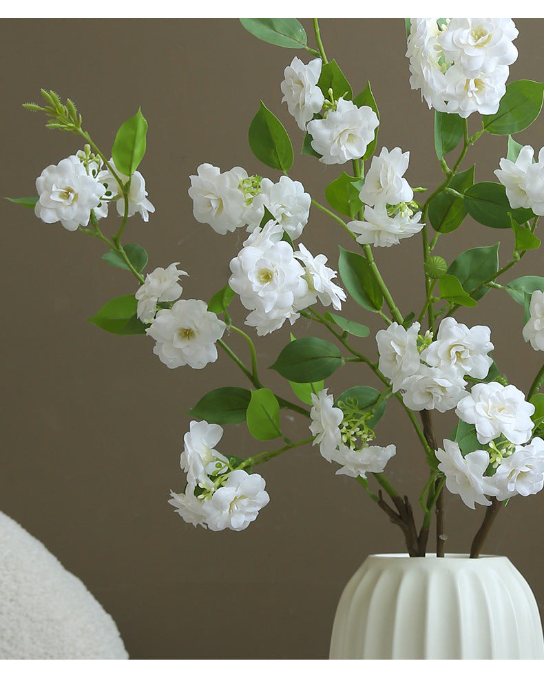 Artificial Flower Multi-Head Camellia Garden  Artificial Silk Flower Ornament Living Room Soft Decoration Ornament