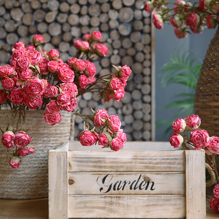 Six-Headed Burnt Edge Small Rose 12pcs - 20.8in