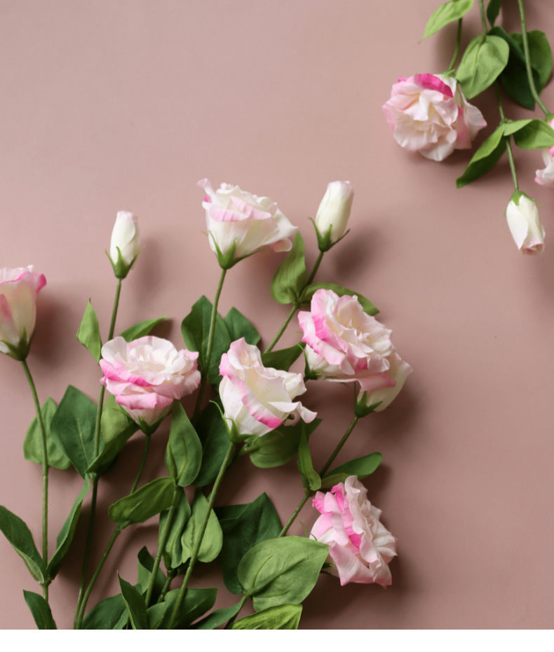 Light Luxury Simulation Single 3 Forks Moist Feeling Eustoma Fake Flowers