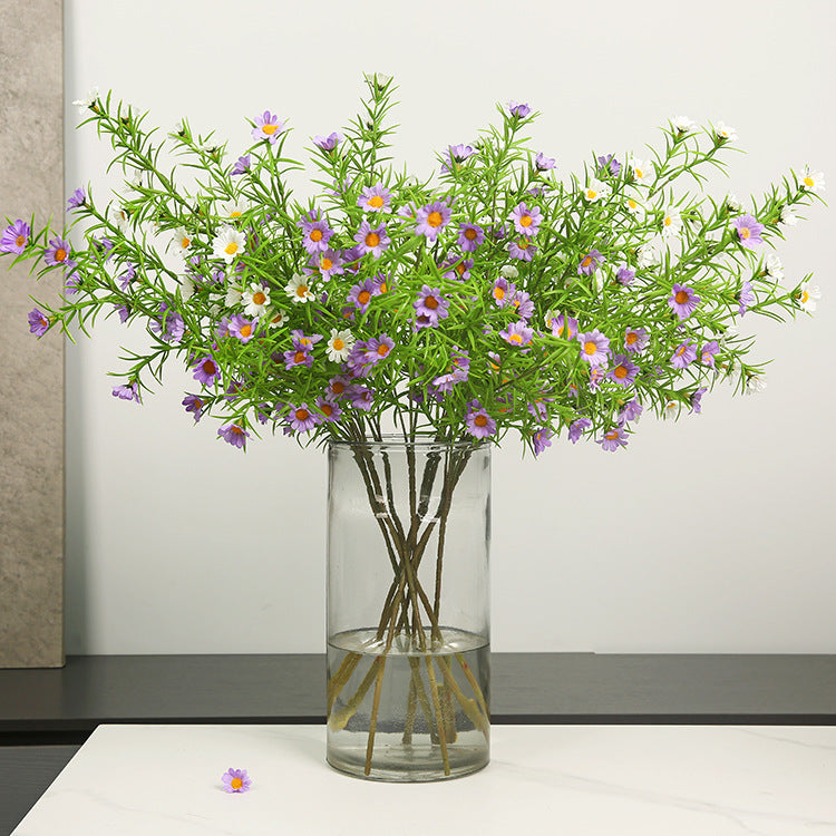 Artificial Flowers Fake Flowers Ins Style Decoration  Three-Pronged Chamomile