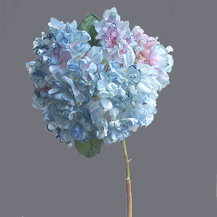 Vintage Single Branch Burnt Edge Hydrangea Artificial Flower