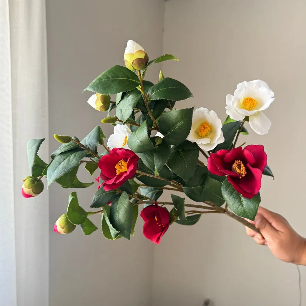 Hot Sale Camellia Artificial Flower 6pcs - 21.25in