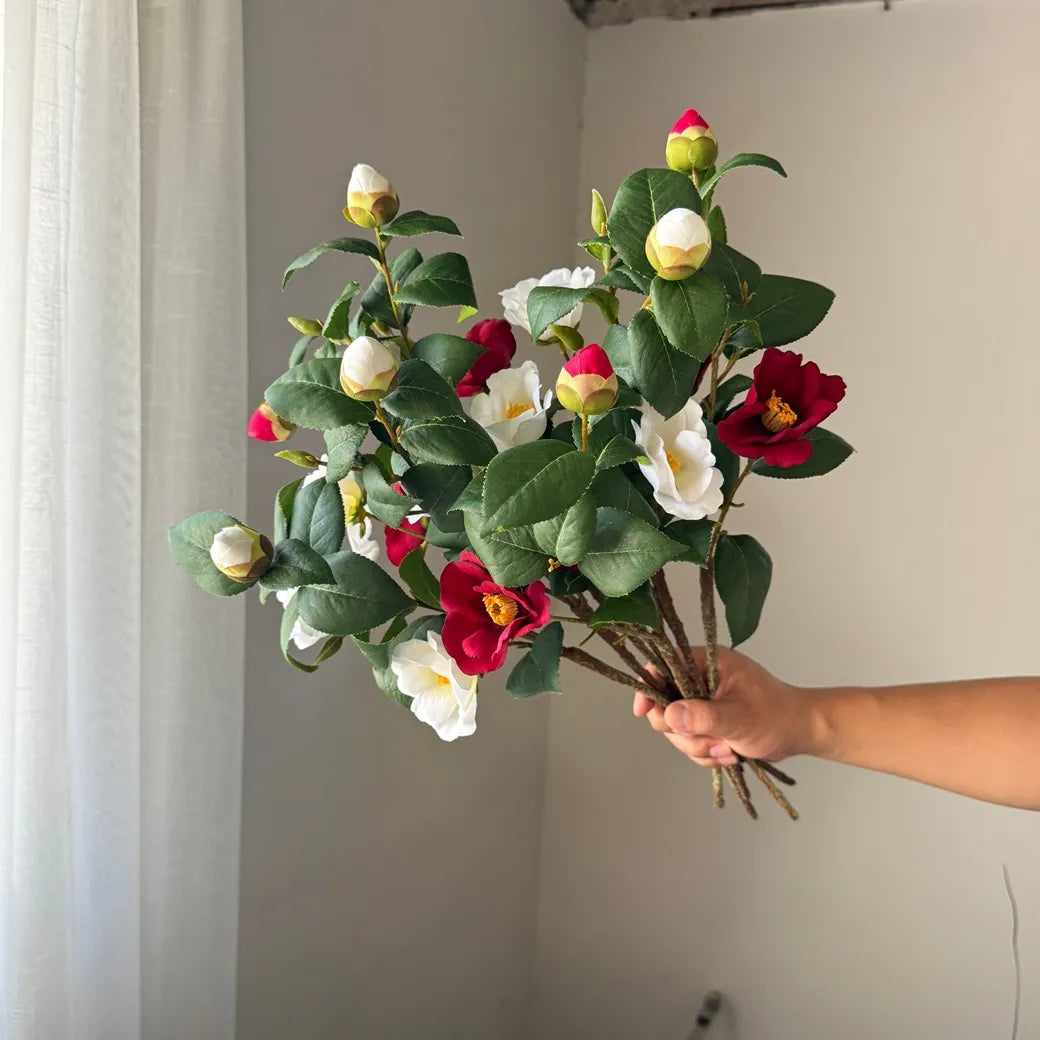 Hot Sale Camellia Artificial Flower 6pcs - 21.25in