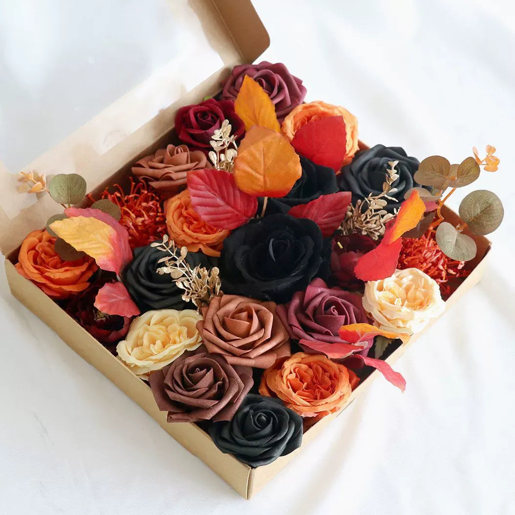 DIY flower box with black orange color