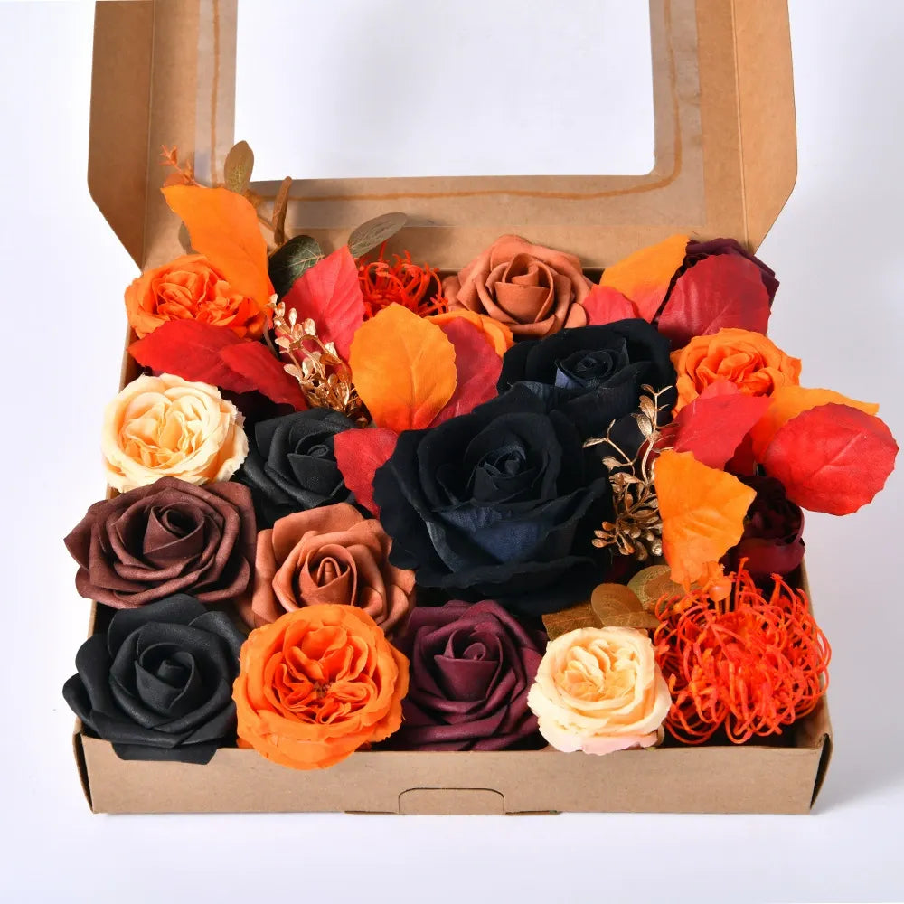 DIY flower box with black orange color