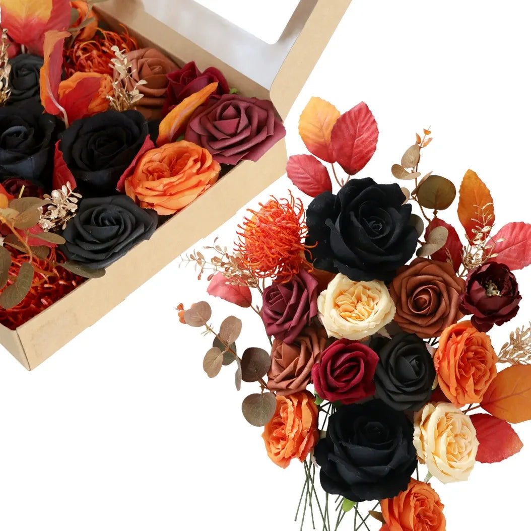 DIY flower box with black orange color