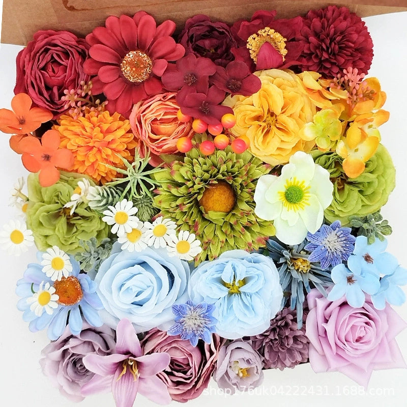 DIY flower box with rainbow color