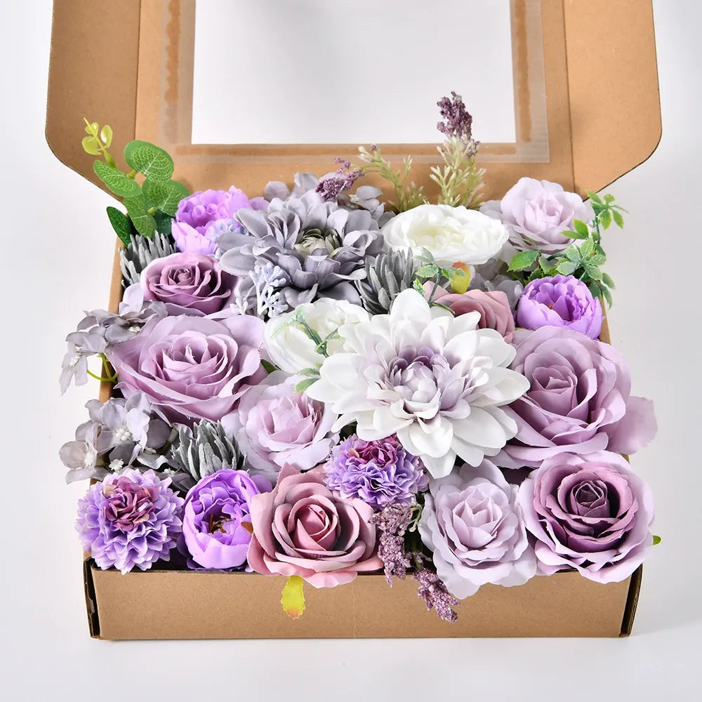 DIY flower box with Grey purple