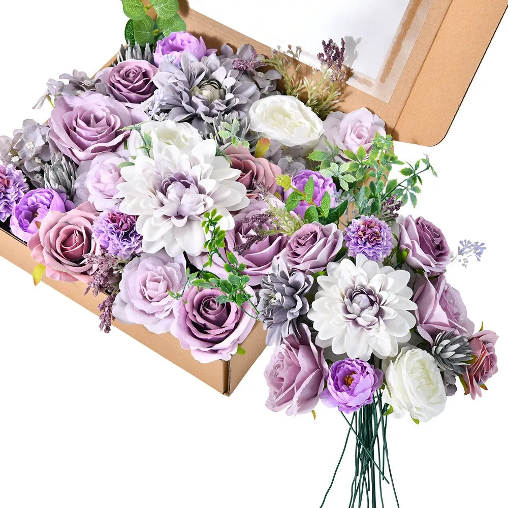 DIY flower box with Grey purple