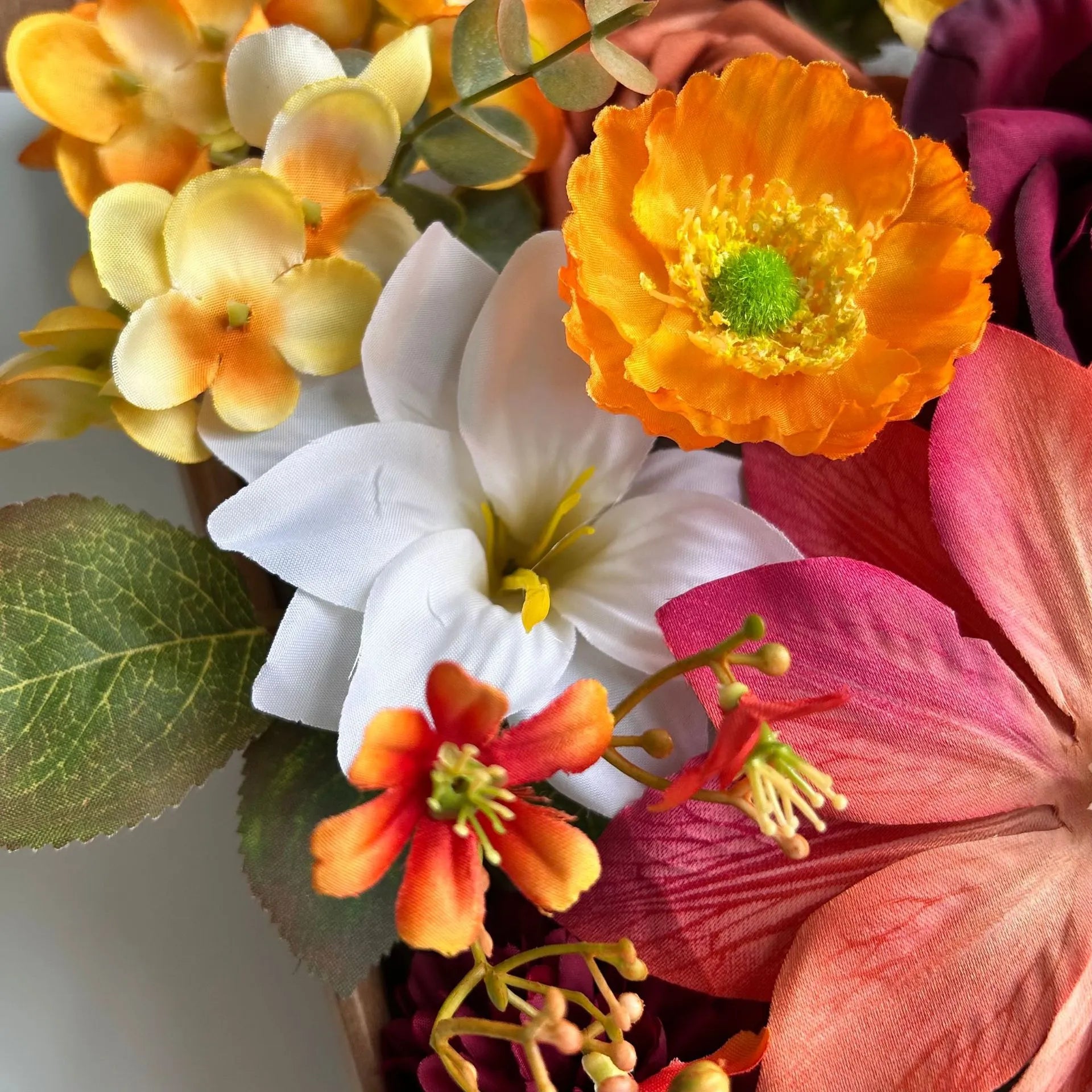 DIY flower box with Autumn red