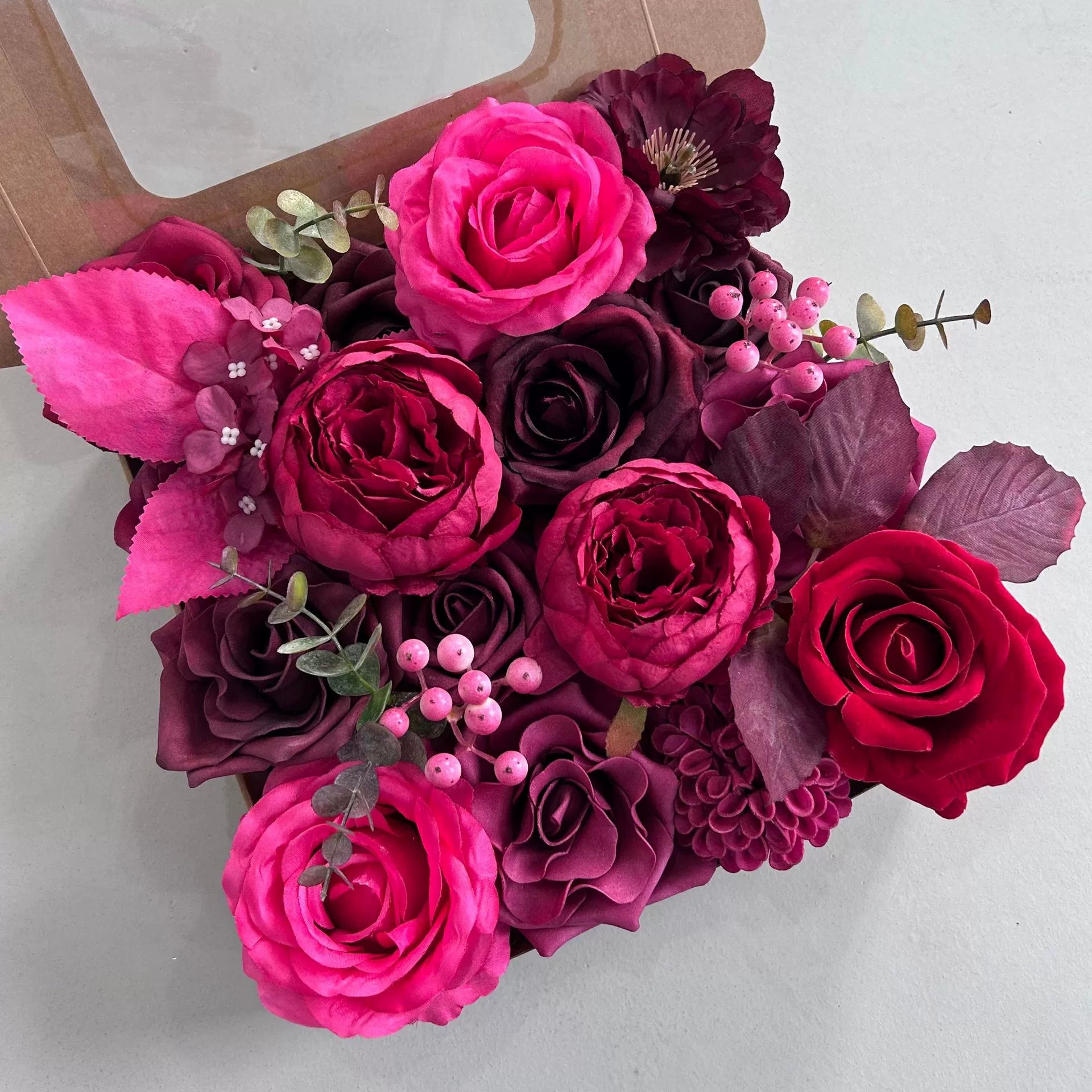 DIY flower box with rose red