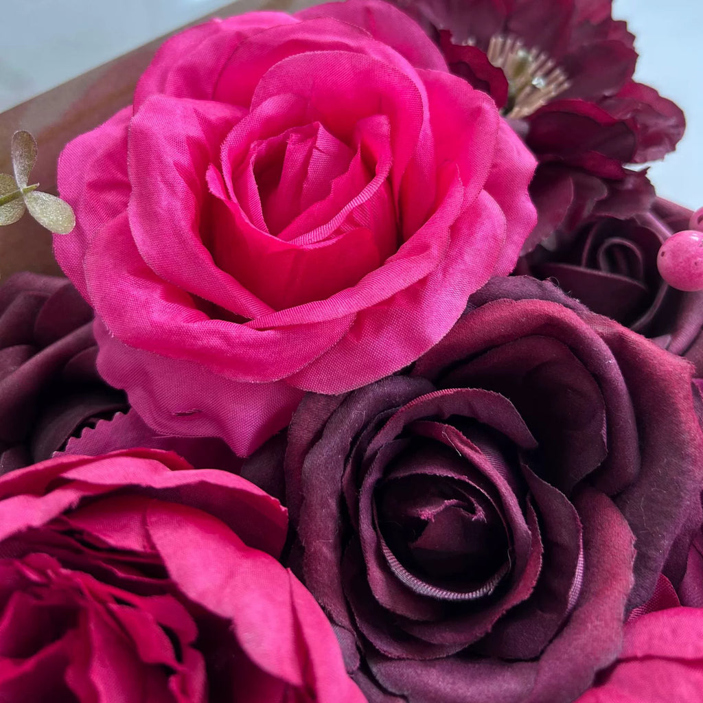DIY flower box with rose red