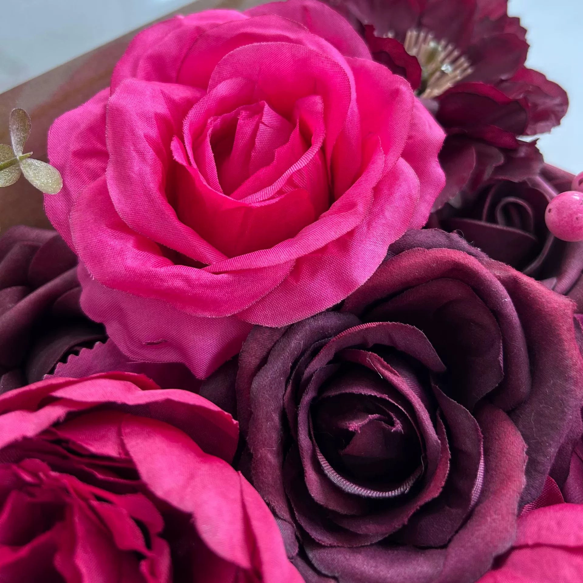 DIY flower box with rose red