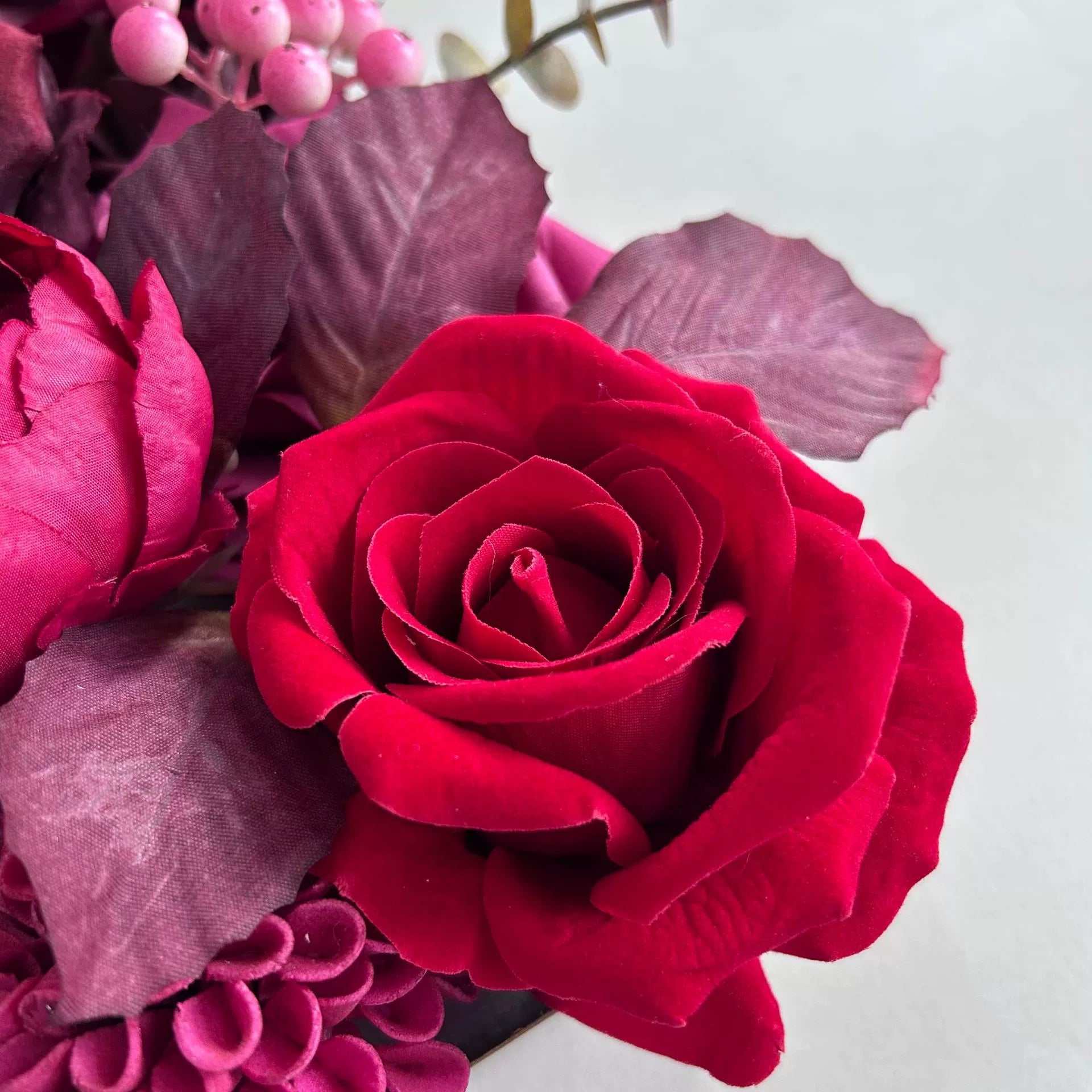 DIY flower box with rose red
