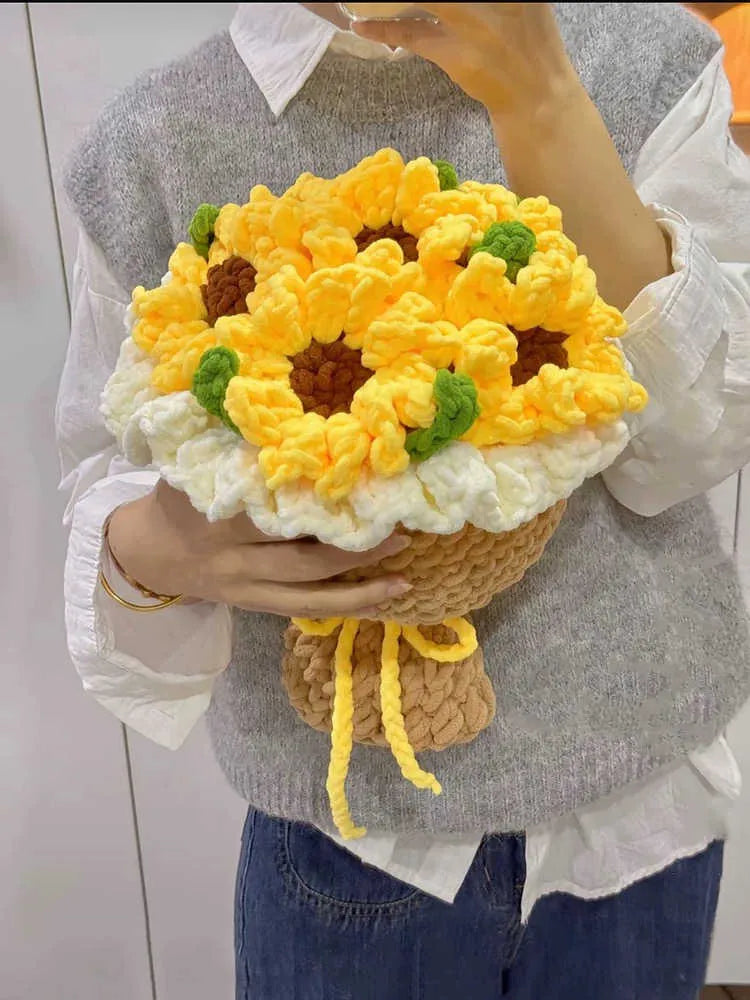 DIY sunflower bouquet Crochet kit