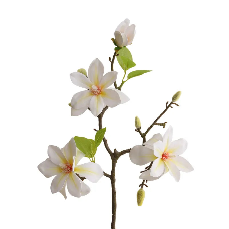Artificial Flower Four-Headed West Lake Magnolia 3pcs - 22.4in