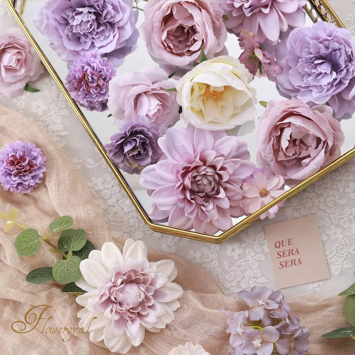 Wedding party DIY flowers box purple color