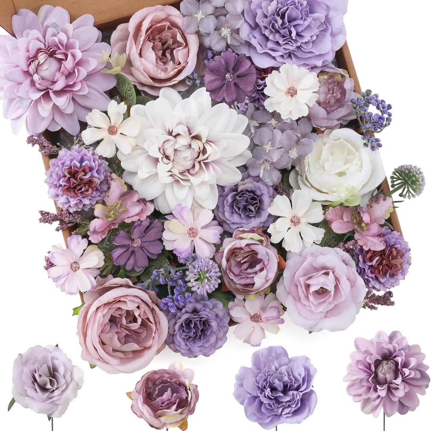 Wedding party DIY flowers box purple color