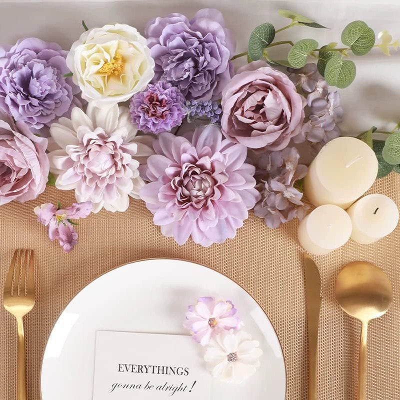 Wedding party DIY flowers box purple color