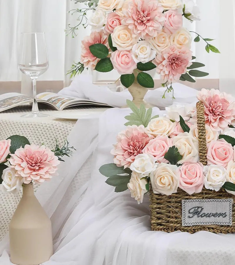 Wedding party DIY flowers box pink