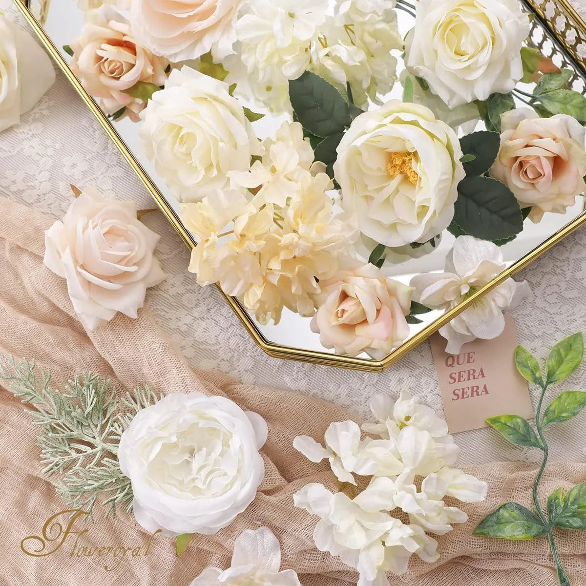 Wedding party DIY flowers box Champagne color
