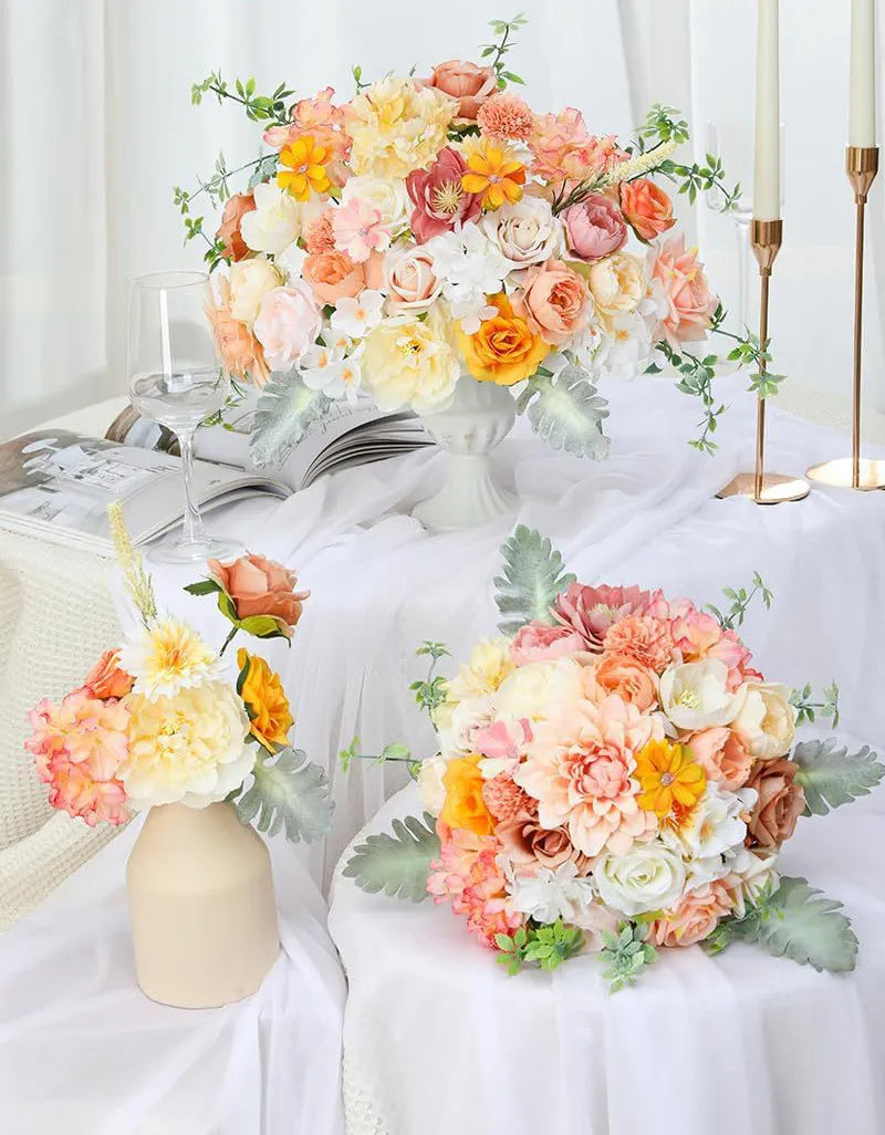 Wedding party DIY flowers box pink orange color