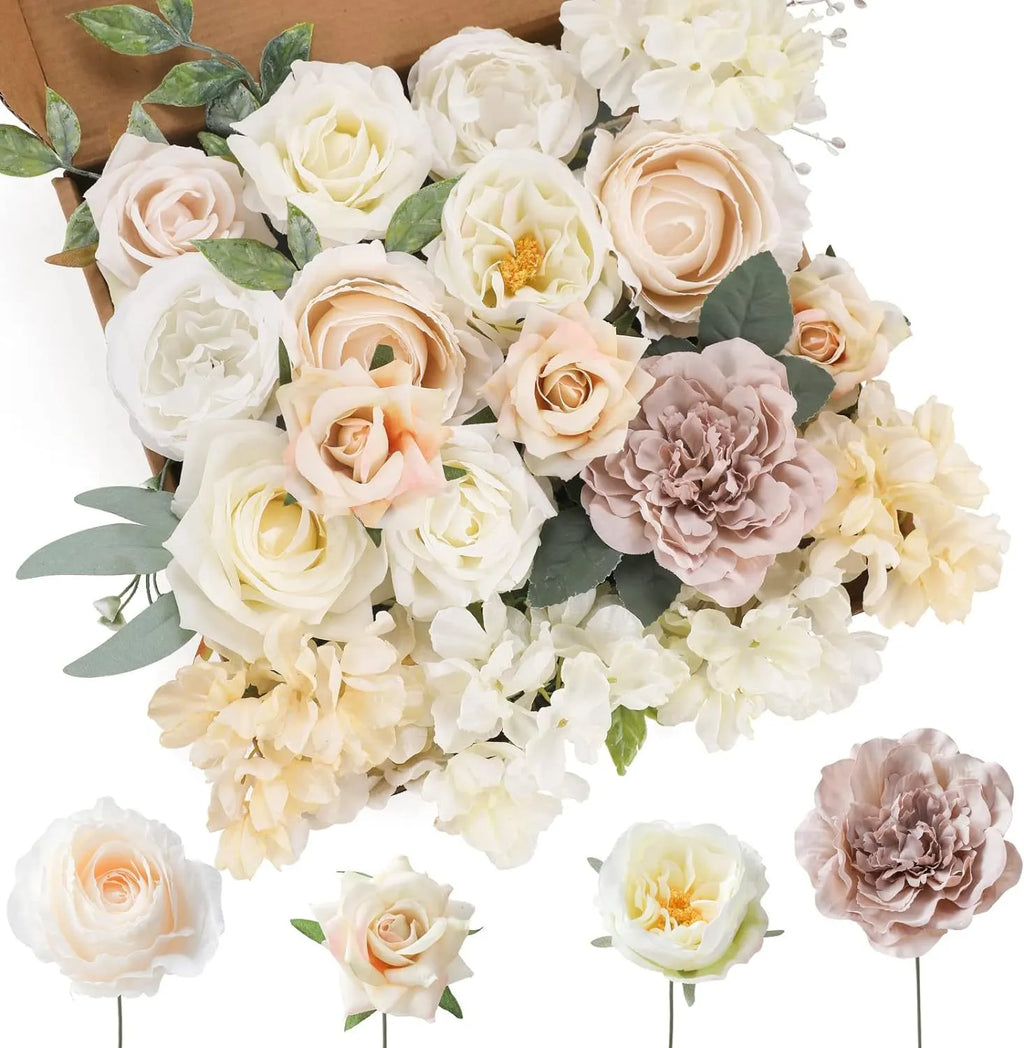 Wedding party DIY flowers box Champagne color