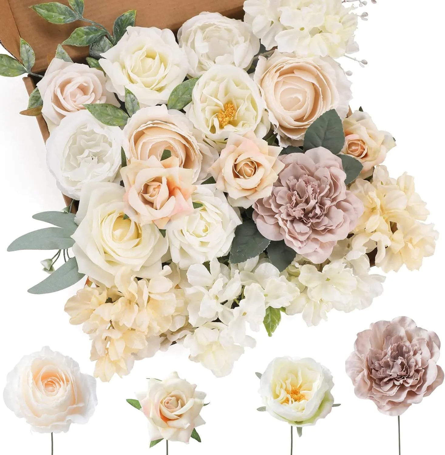 Wedding party DIY flowers box Champagne color